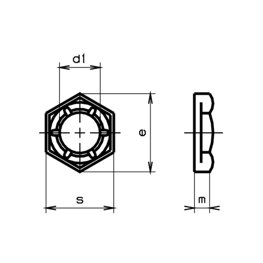 Sicherungsmuttern DIN 7967-Federstahl schwarz M20
