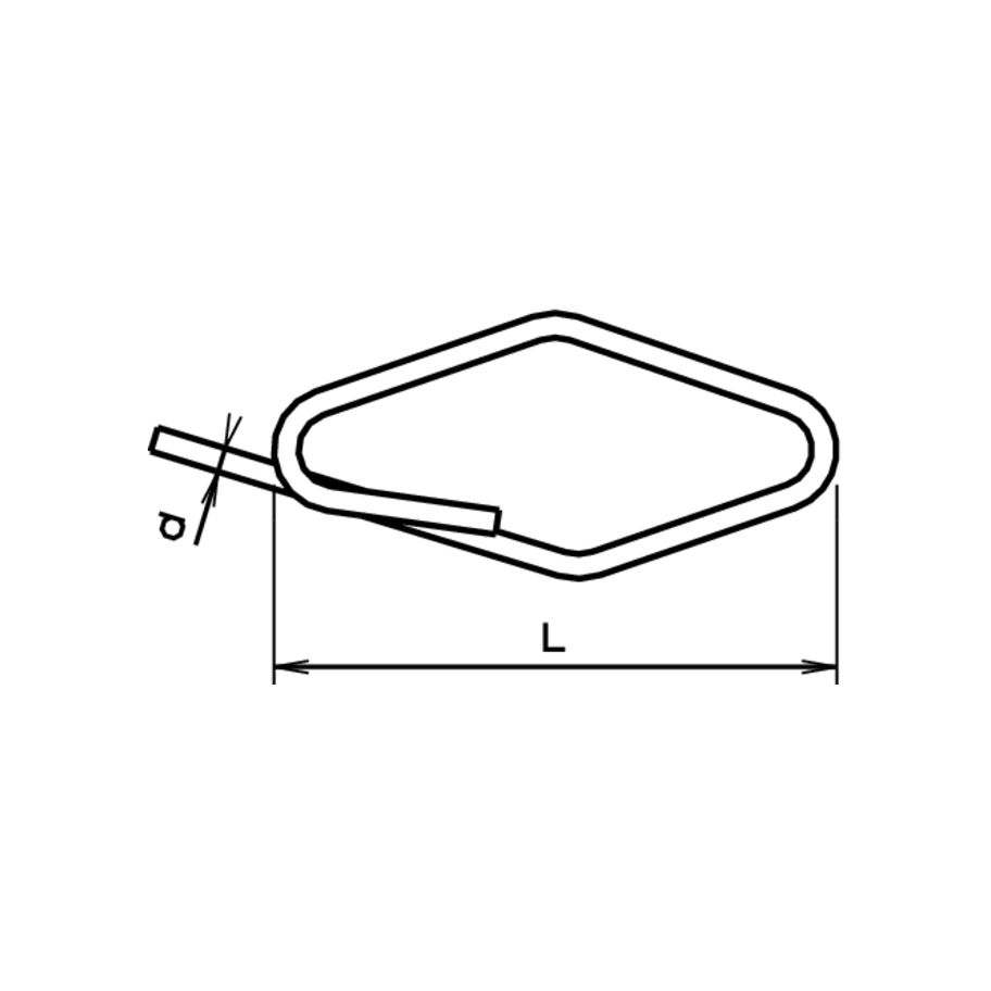 Etikettenklammern eckig Stahl verzinkt blau 1,4x35
