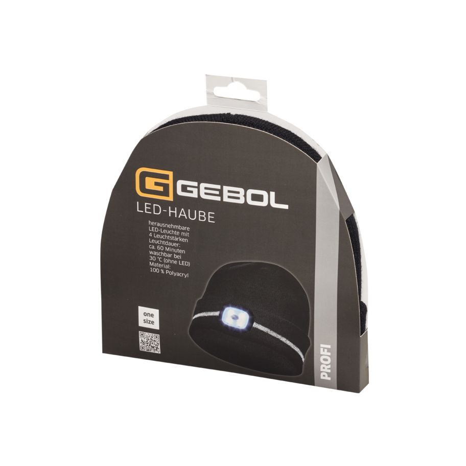 GEBOL LED Kappe mit Reflektionsstreifen, schwarz