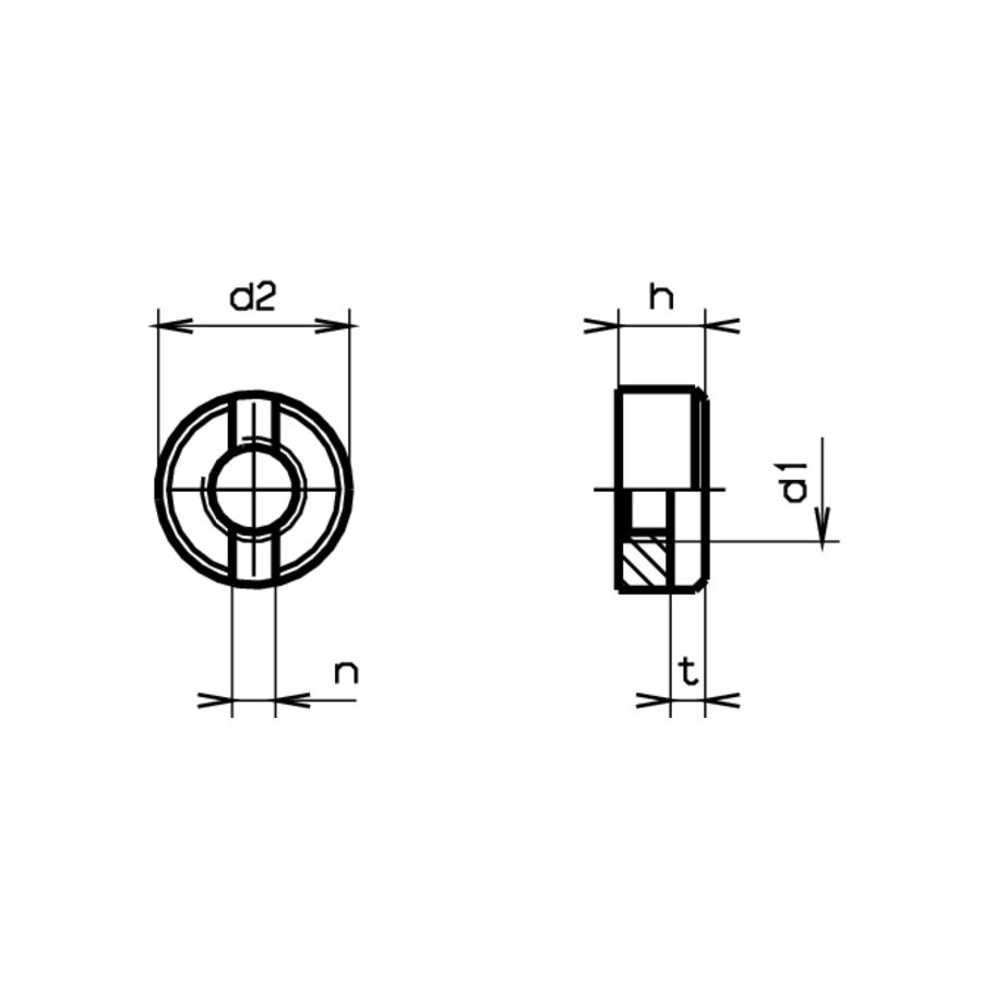 Schlitzmuttern DIN 546-5 verzinkt blau M4
