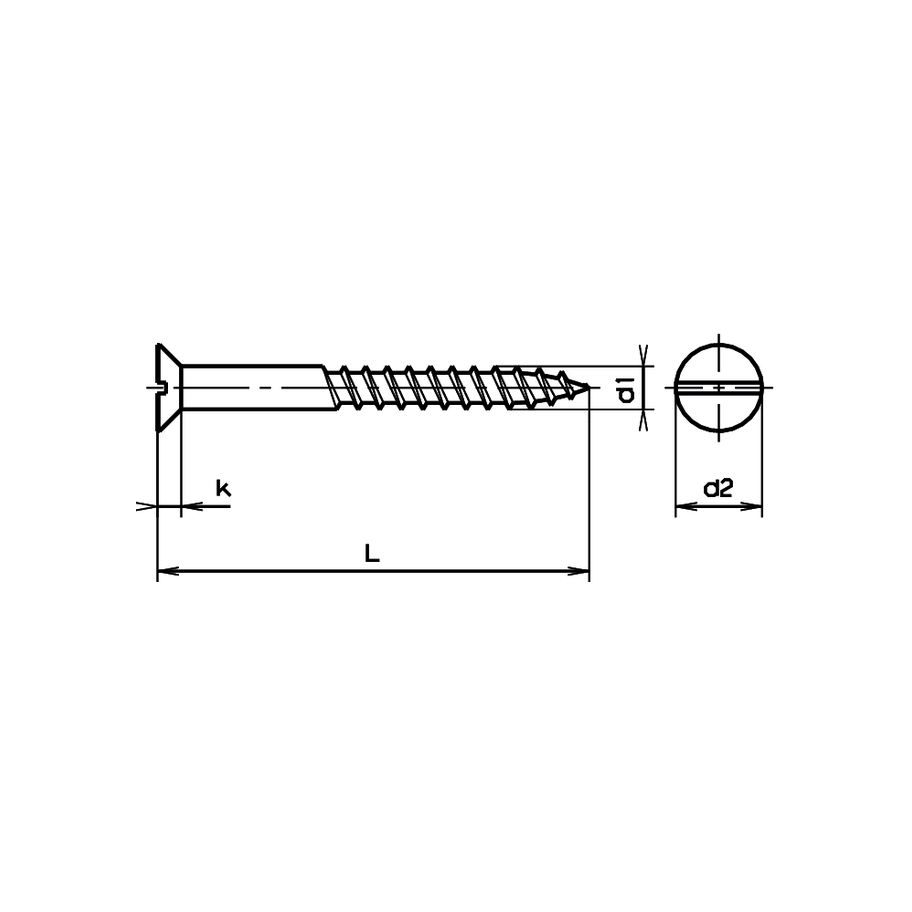 Senk-Holzschrauben mit Schlitz DIN 97-Stahl znb 4x35