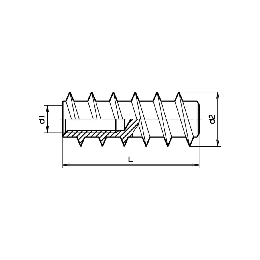 RAMPA Einschraubmuttern mit Sacklochgewinde Typ BL M8x40