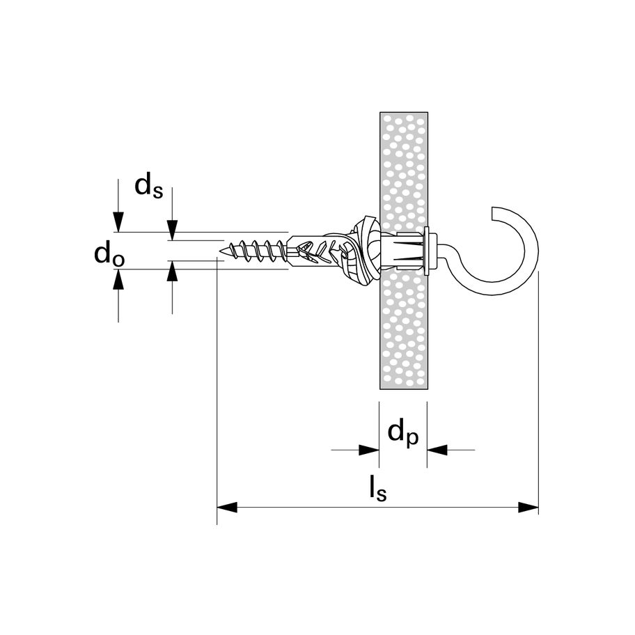 fischer SB Nylondübel UX mit Rundhakenschraube10x60