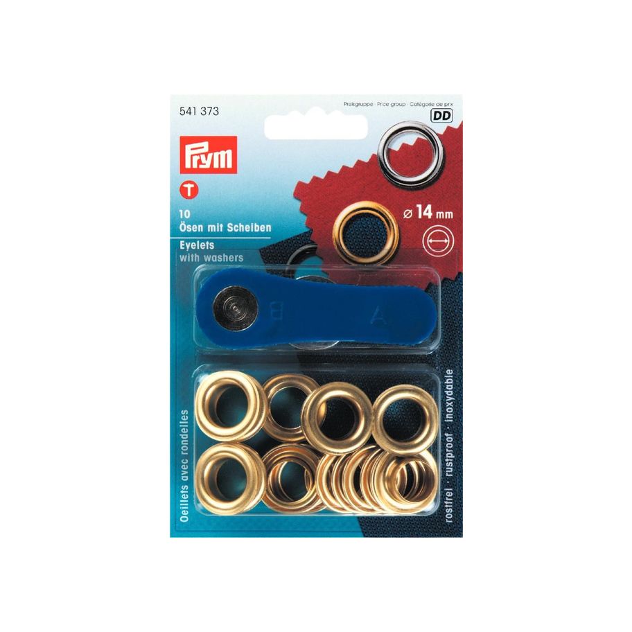 PRYM Öse mit Scheibe goldf 14mm