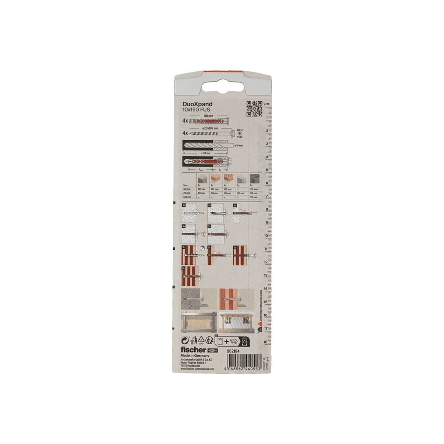 fischer SB Langschaftdübel DuoXpand 10x160 FUS
