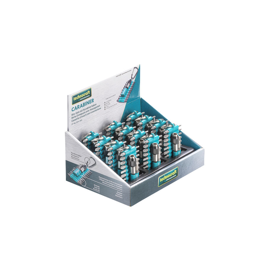 technocraft Bits-Satz mit Karabinerhaken, 22-tlg