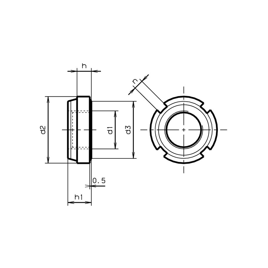 Nutmuttern Sicherungsring PA St znb MF50x1,5