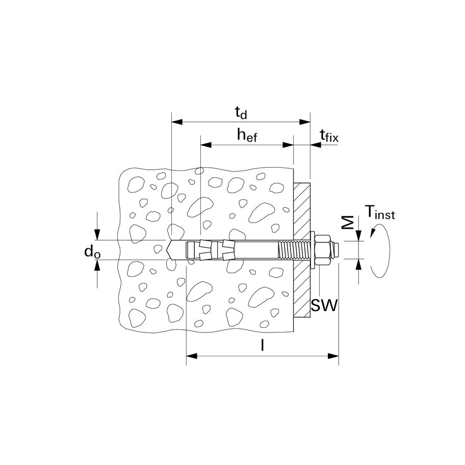 fischer Express-Anker mit Aussengewinde St zn M8x98/28