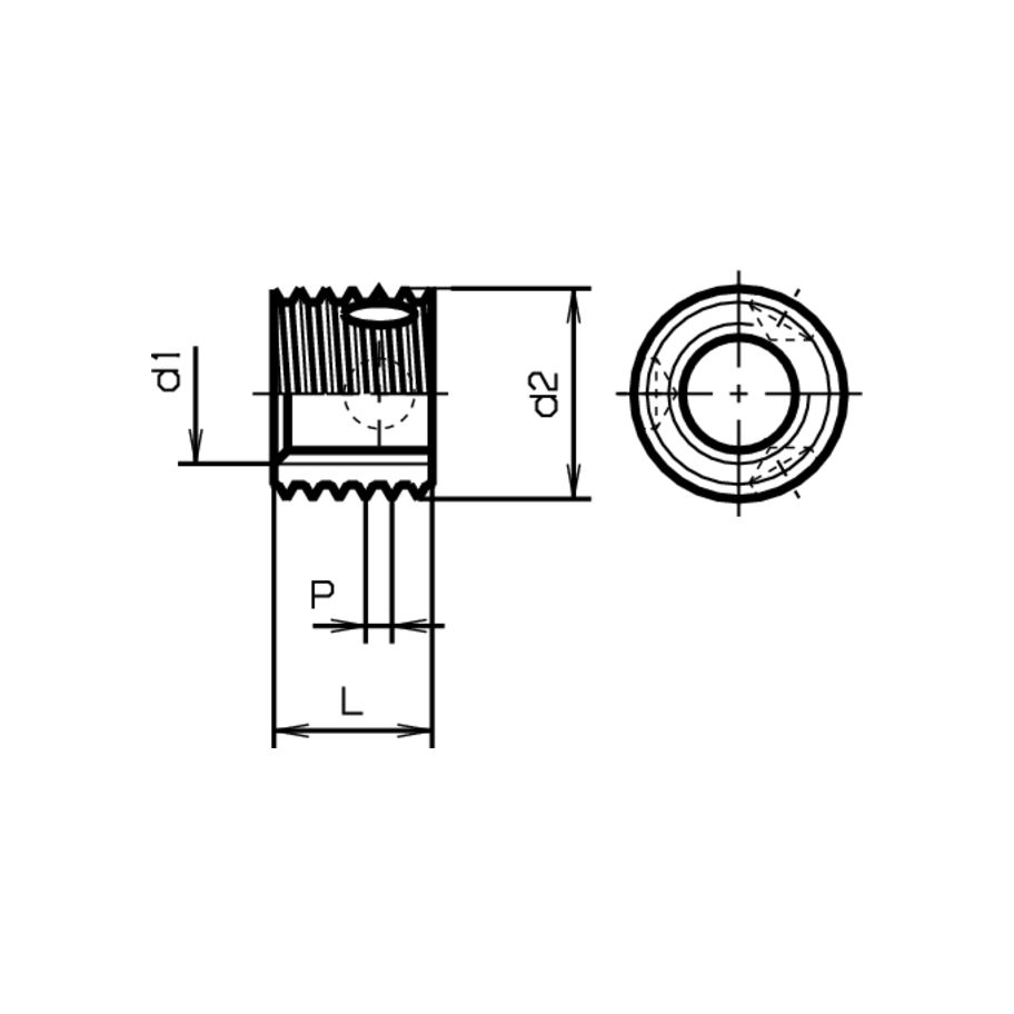 RAMPA Gewindebuchsen Typ BAS Stahl verzinkt blau M4x6