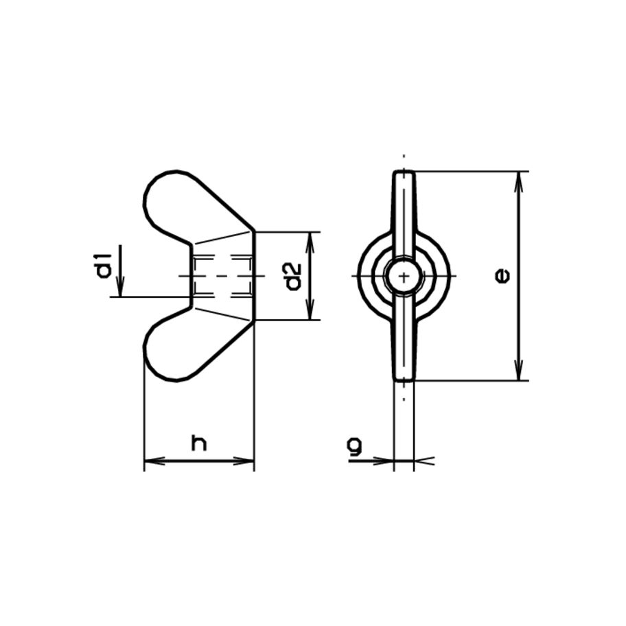 Flügelmuttern DIN 315-Messing M 4