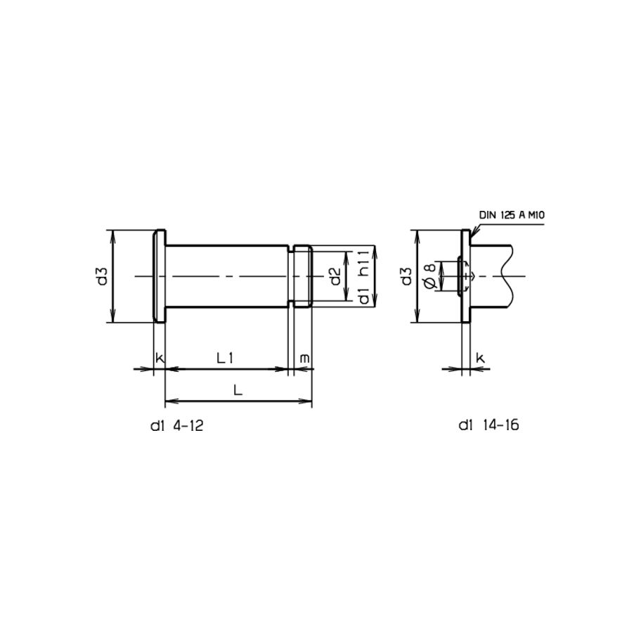 Bolzen für Wellensicherung AStahl verzinkt blau 4x10,5x8,5