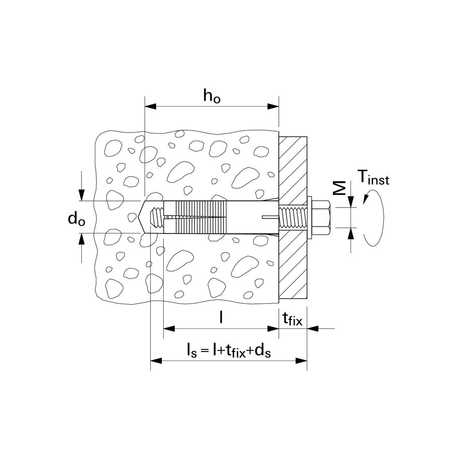 fischer Dübel aus armiertem Nylon mit Messingkonus M 6