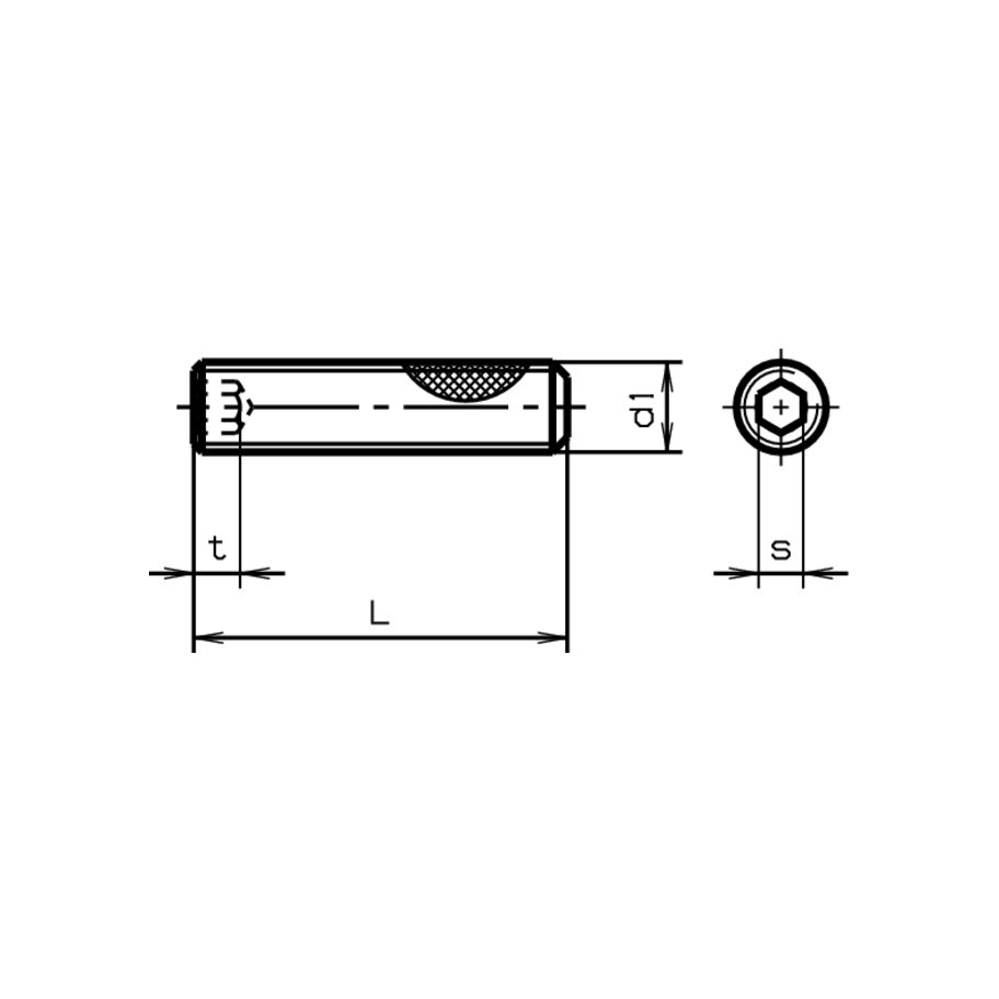 Gewindestifte In-6Kt mit Kegelstumpf ISO 4026-45H znb PA M3x12