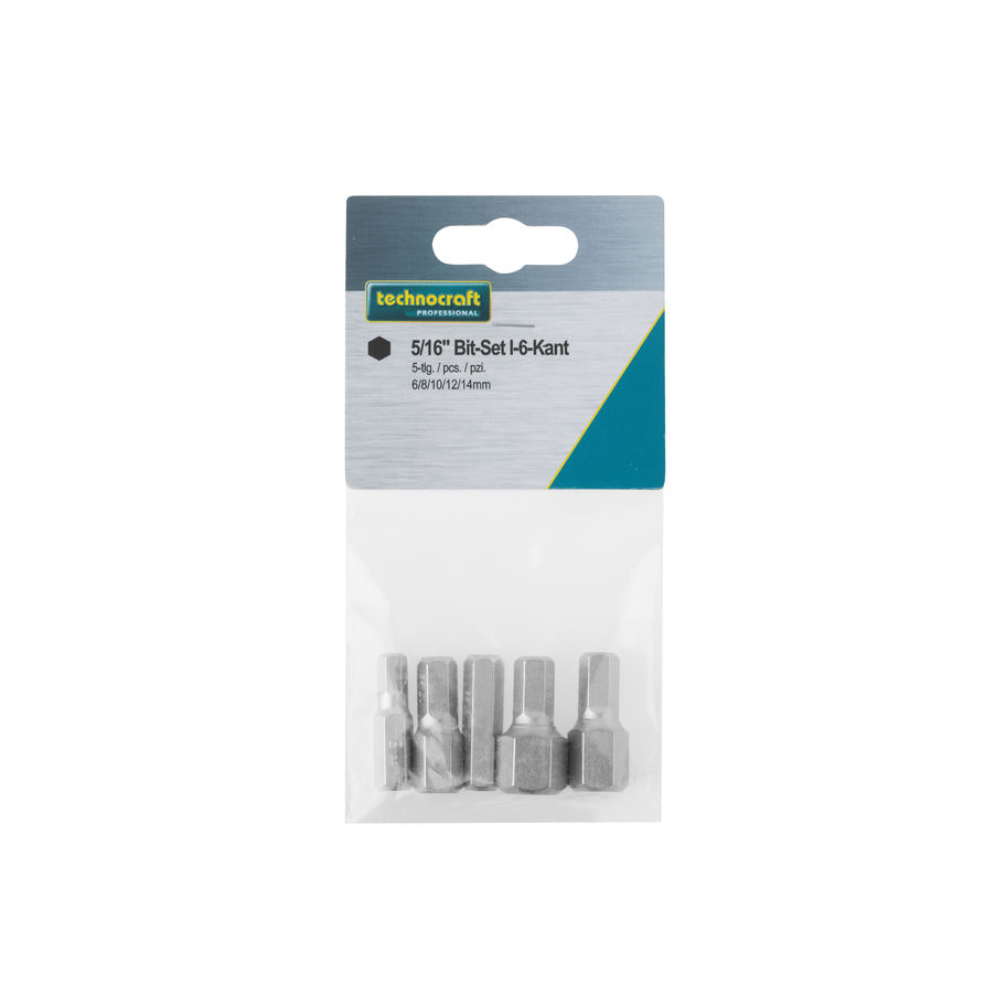 technocraft Bit-Set Innensechskant 5/16", 5-tlg
