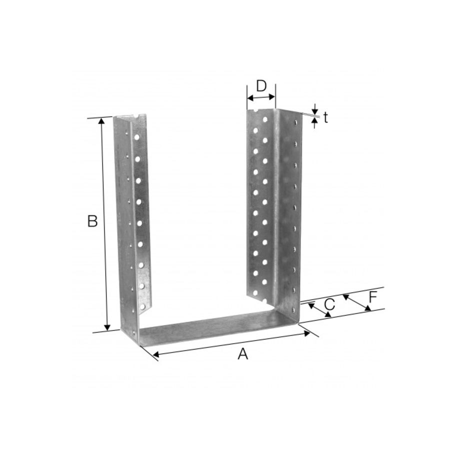 SST Balkenschuh Typ BSDI einteilig Stahl fzn 180x220x2