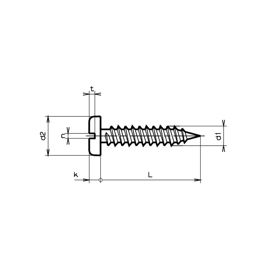 Zyl-Blechschrauben Schlitz u. Spitze DIN 7971C-A2 C 2,9x13