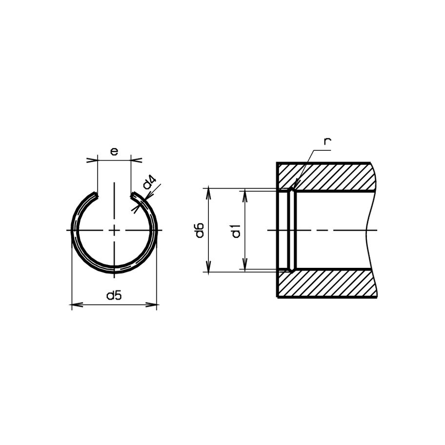 Sprengringe für Bohrungen DIN 7993B-Federstahl B 10