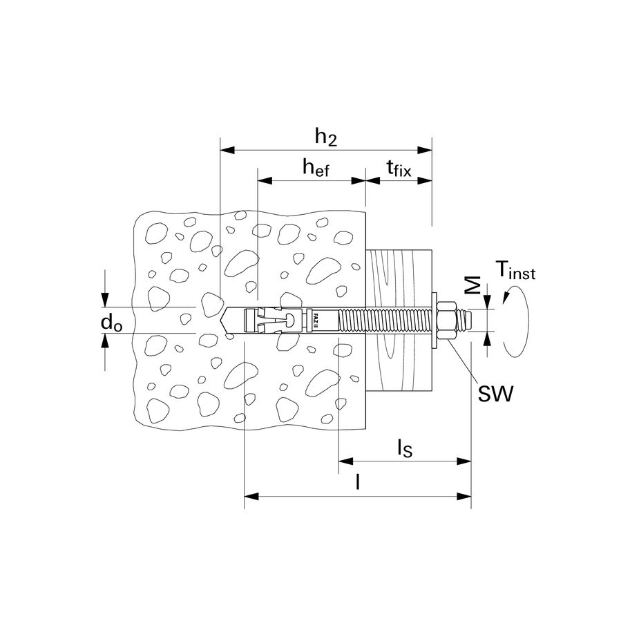 fischer Bolzenanker rostfrei A4 FAZ II 12/30 GS R