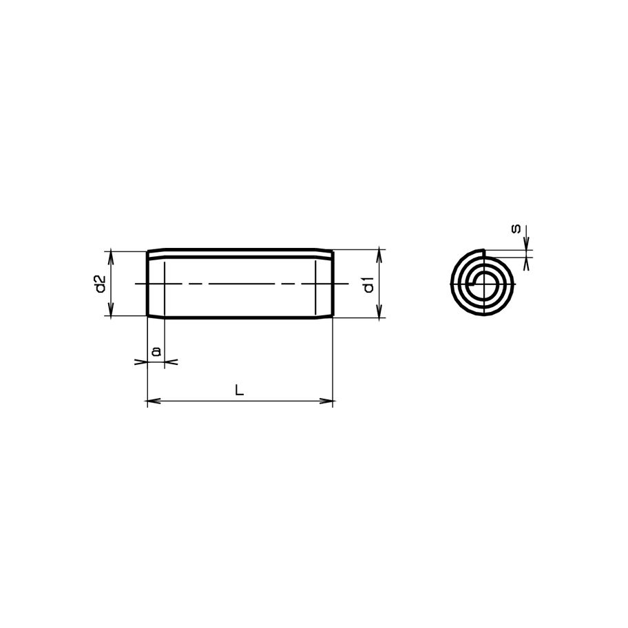 Spiral-Spannstifte schwer ISO 8748-Federstahl  2x6