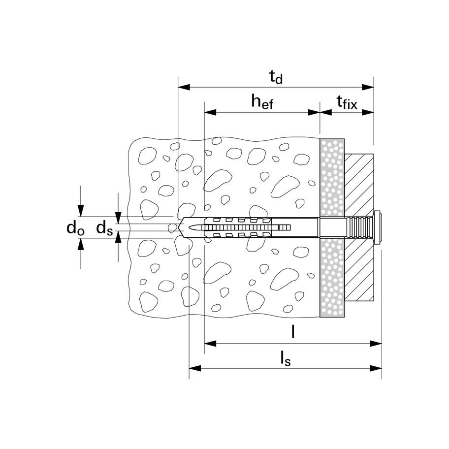 fischer Nageldübel mit Flachkopf KS Z Stahl N 6x60/30 F