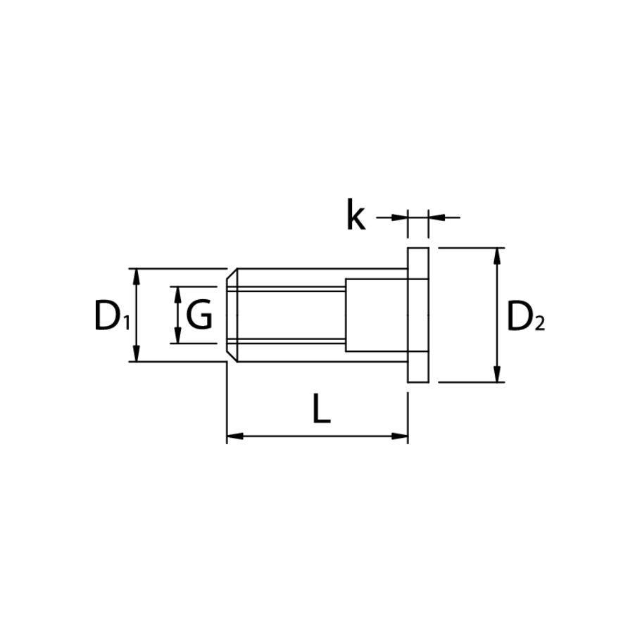 GESIPA Blindnietmuttern flru Alu M5 7x11,5 KL 0,25-3