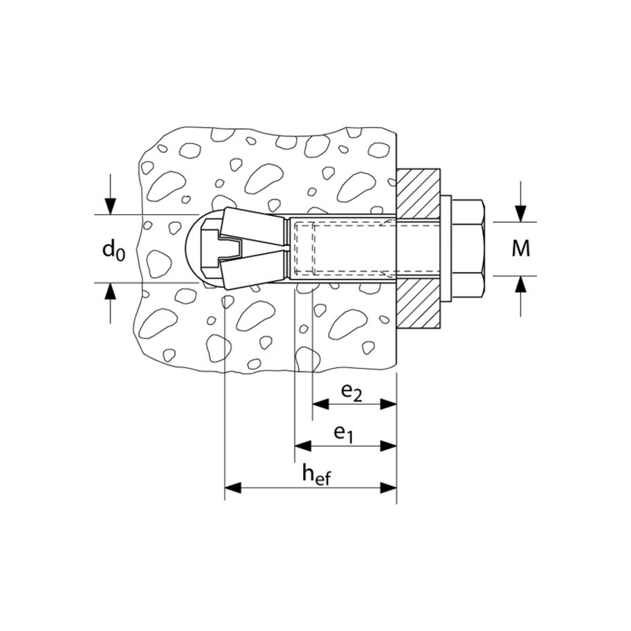 fischer Zykon Einschlaganker Stahl znb FZEA II 14x40 M 12