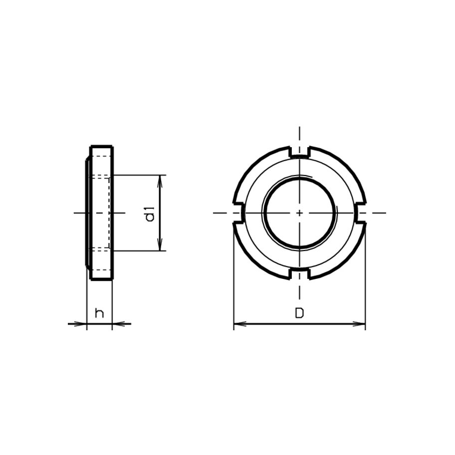 Nutmuttern DIN 981-Stahl verzinkt blau MF65x2