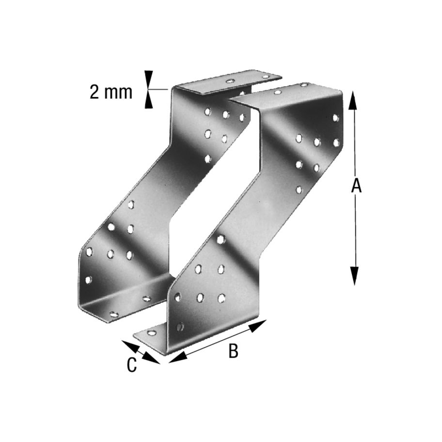 SST Gerberverbinder Typ B (Paar) Stahl fzn 179x90x2