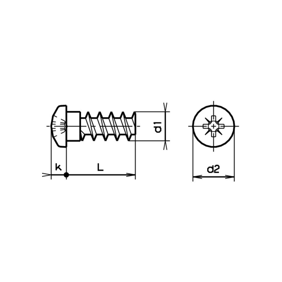 Linsen-Euroschrauben KS Z Stahl vernickelt 6,3x10
