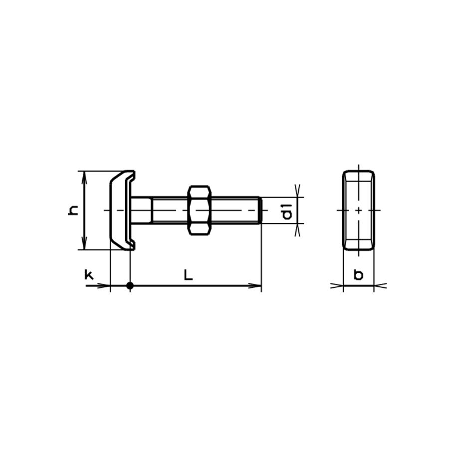 Aufhängeschrauben mit Muttern Profil 2-4 St 4.6 znb M10x30