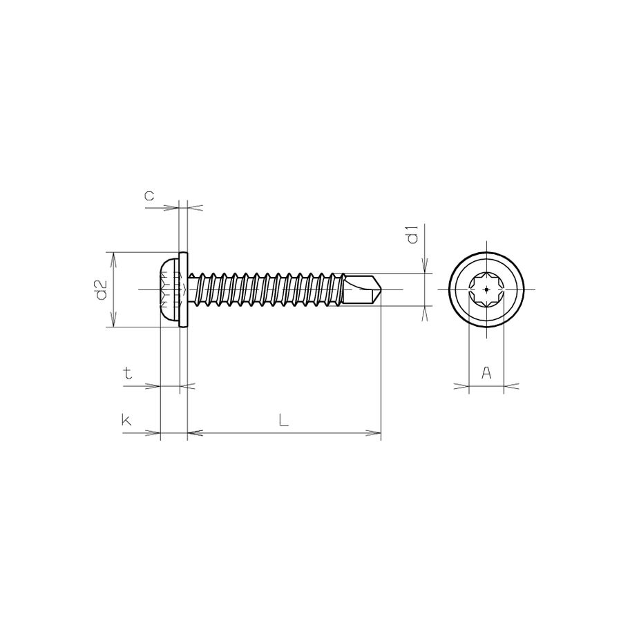 Linsenbohr-Schrauben In-8Kt ~DIN7504 ESt 4,2x16