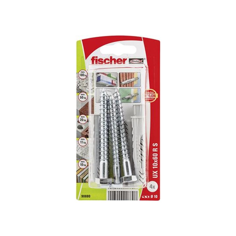 FI SB 90880 Unidübel UX 10X60 R S NV 4St