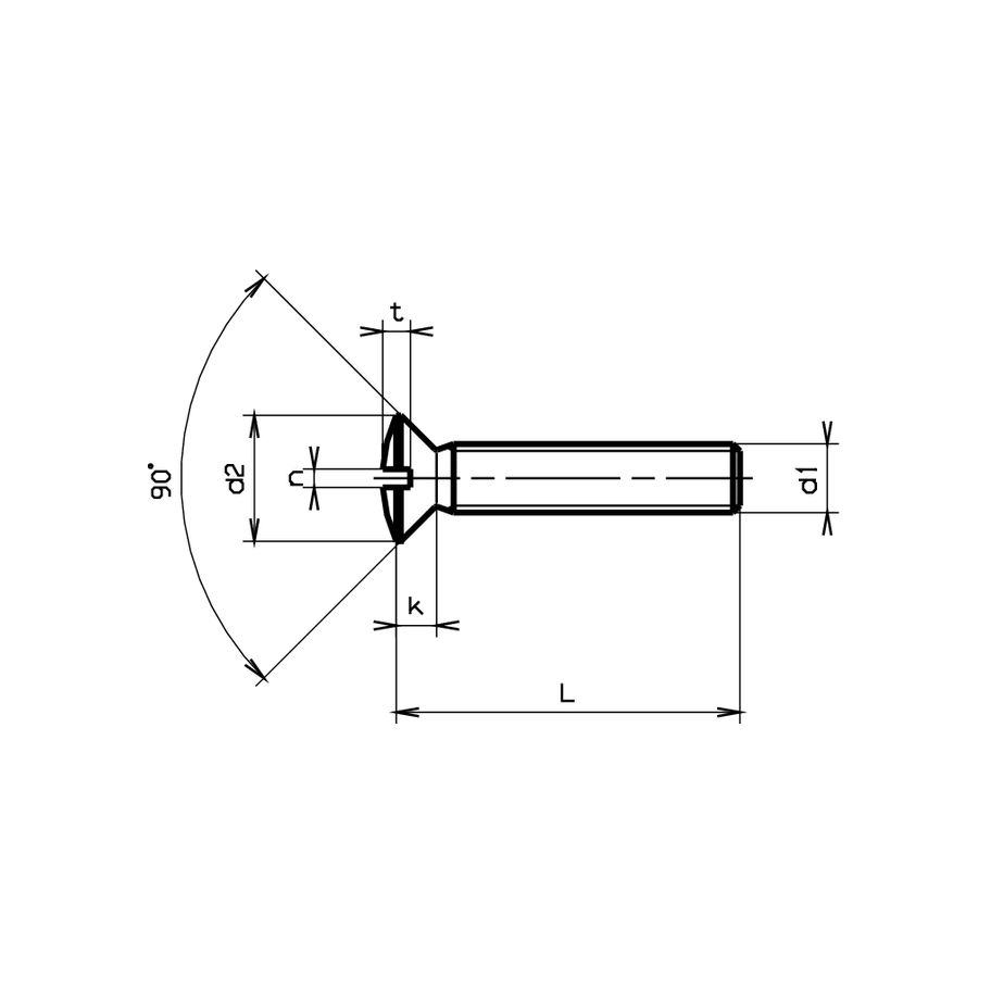Linsensenk-Schrauben mit Schlitz DIN 964A-rostfrei A2 M3x16