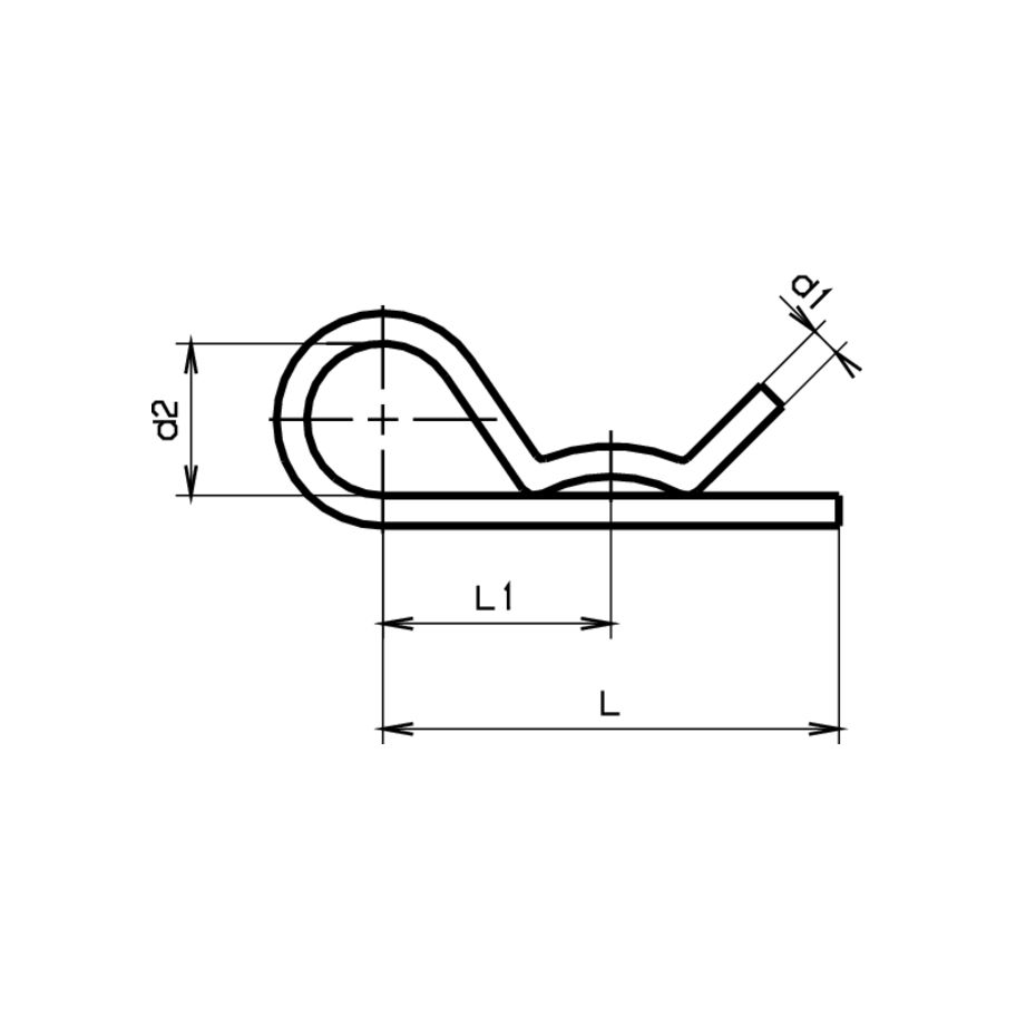 Vorsteckfedern einfach Stahl verzinkt blau 3x60