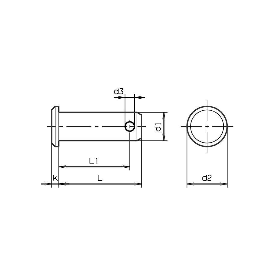 Bolzen mit Splintloch ISO 22341-Stahl 5x14x12