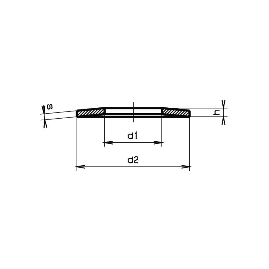 Tellerfedern Reihe B DIN 2093B-FeSt vergütet 5,2/10/0,4