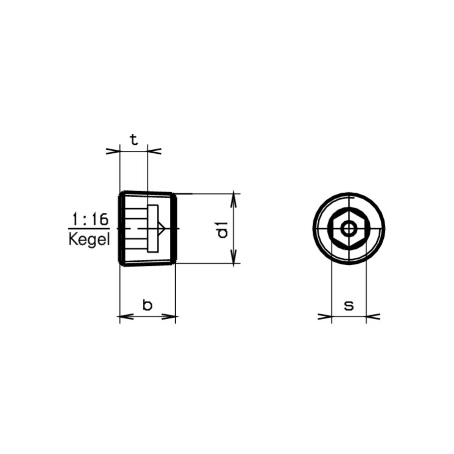 Verschluss-Schrauben In-6Kt Kegelgew DIN 906-St znb MF10x1
