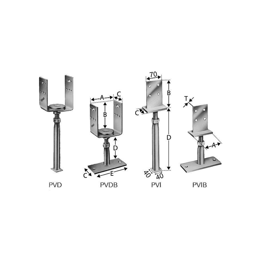 SST Stützenfuss Vario Stahl fzn PVDB80G A80-120