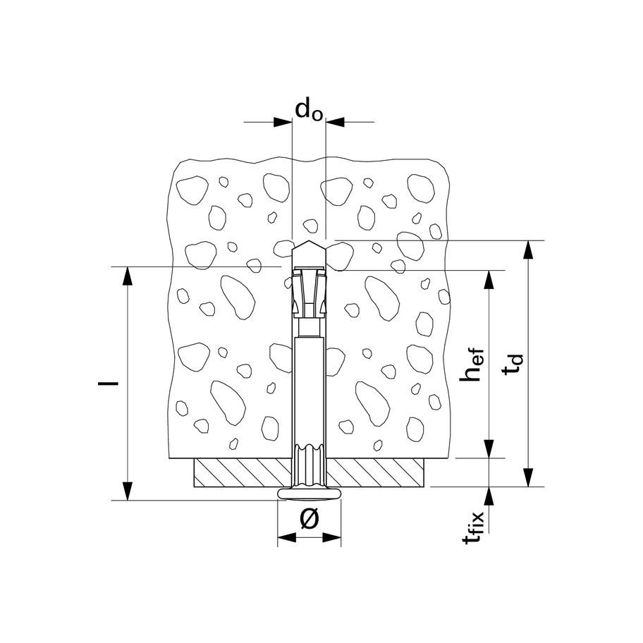 fischer Nagelanker mit Nagelkopf Stahl znb FNA II 6x30/50