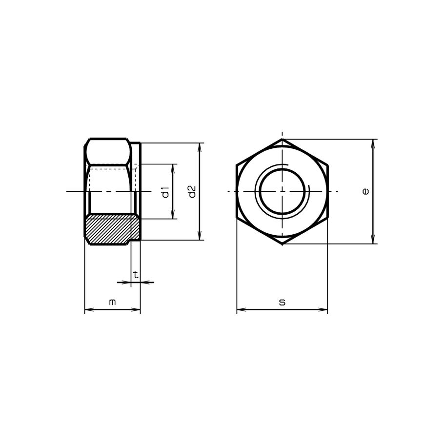 6Kt-Muttern zu Schraubenbolzen DIN2510NF-St 24 CrMo 5 M12