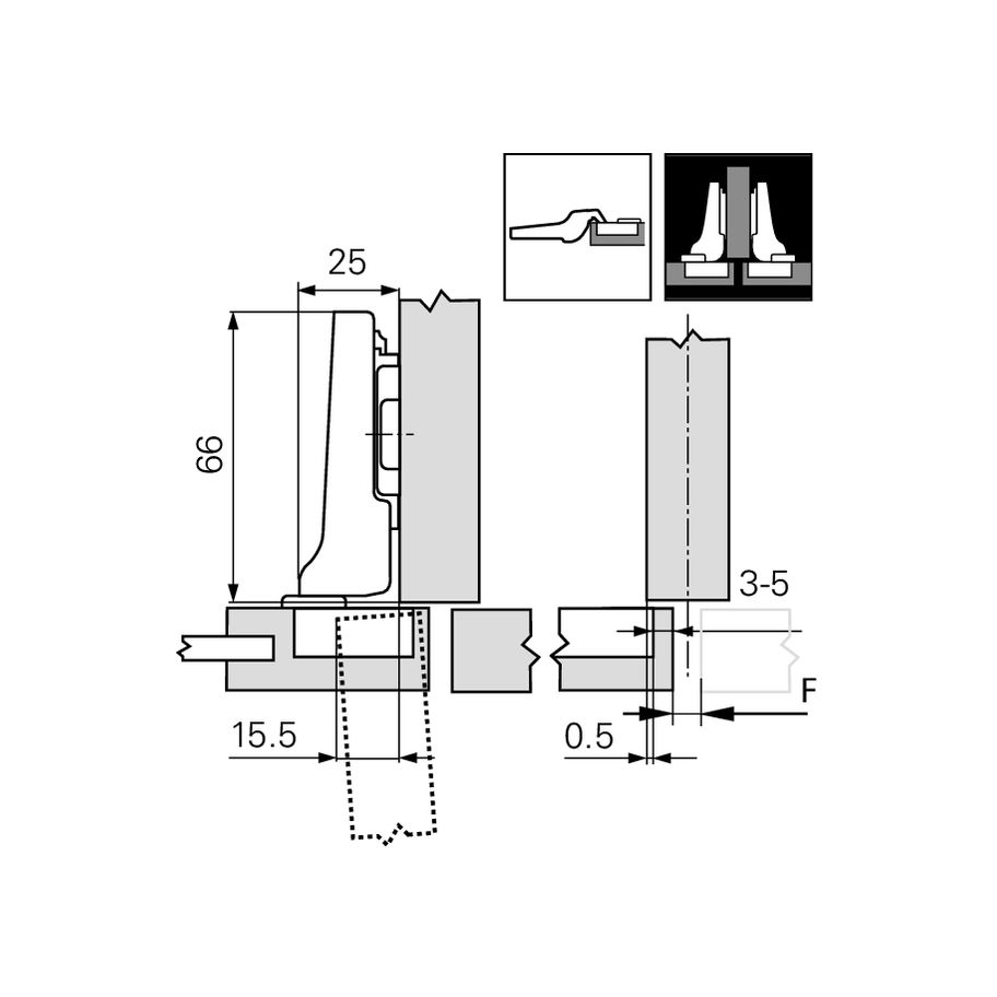 bestaPAC Basic Möbelband Mittelmontage 26mm