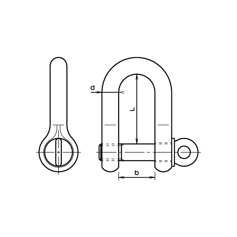 Kettenschäkel gerade rostfrei A4 5