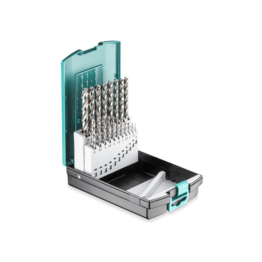 TCP HSS-G Spiralbohrer-Satz,3-CUT 19-tlg