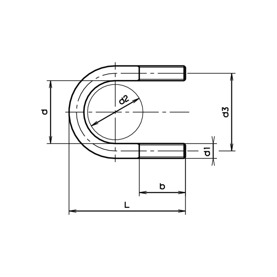 Rundstahlbügel o Muttern Form A DIN 3570A-Stahl znb M12x125