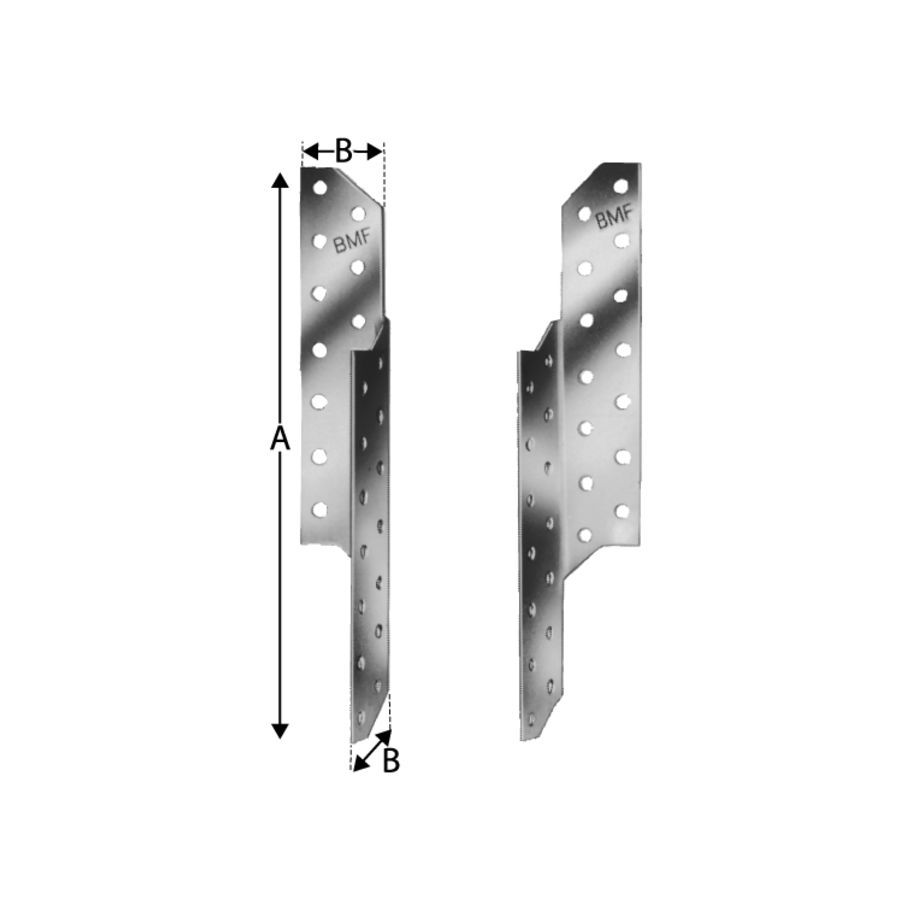 SST Sparrenpfettenanker Stahl fzn rechts 170x34,5x2
