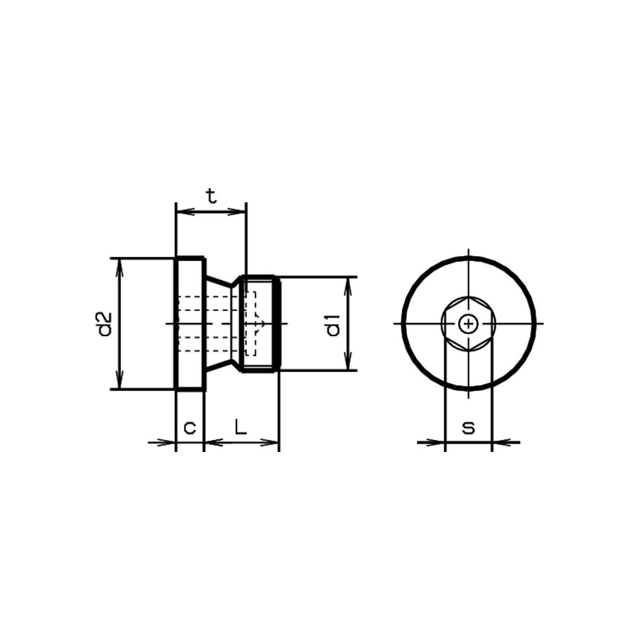 Verschluss-Schrauben In-6Kt Bund Rohrgew DIN908-St G1/4"