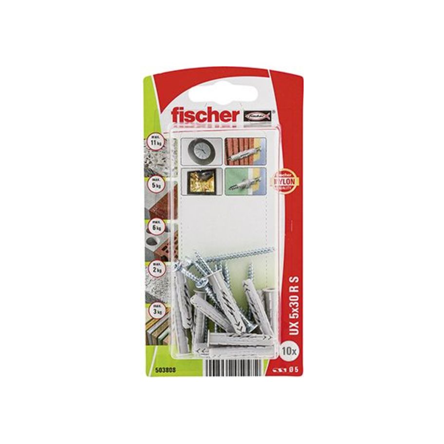 FI SB 503808 Unidübel UX 5X30R S NV 10St