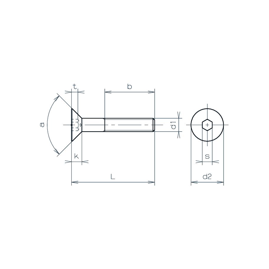 Senkschrauben Innensechskant ISO 10642-10.9 flZn M12x20 mm