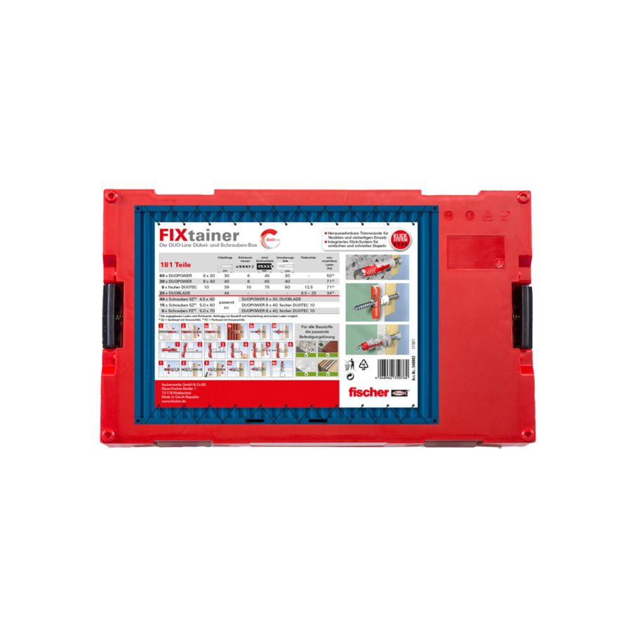 fischer FIXtainer DUO-Line Dübel und Schrauben-Box (181)