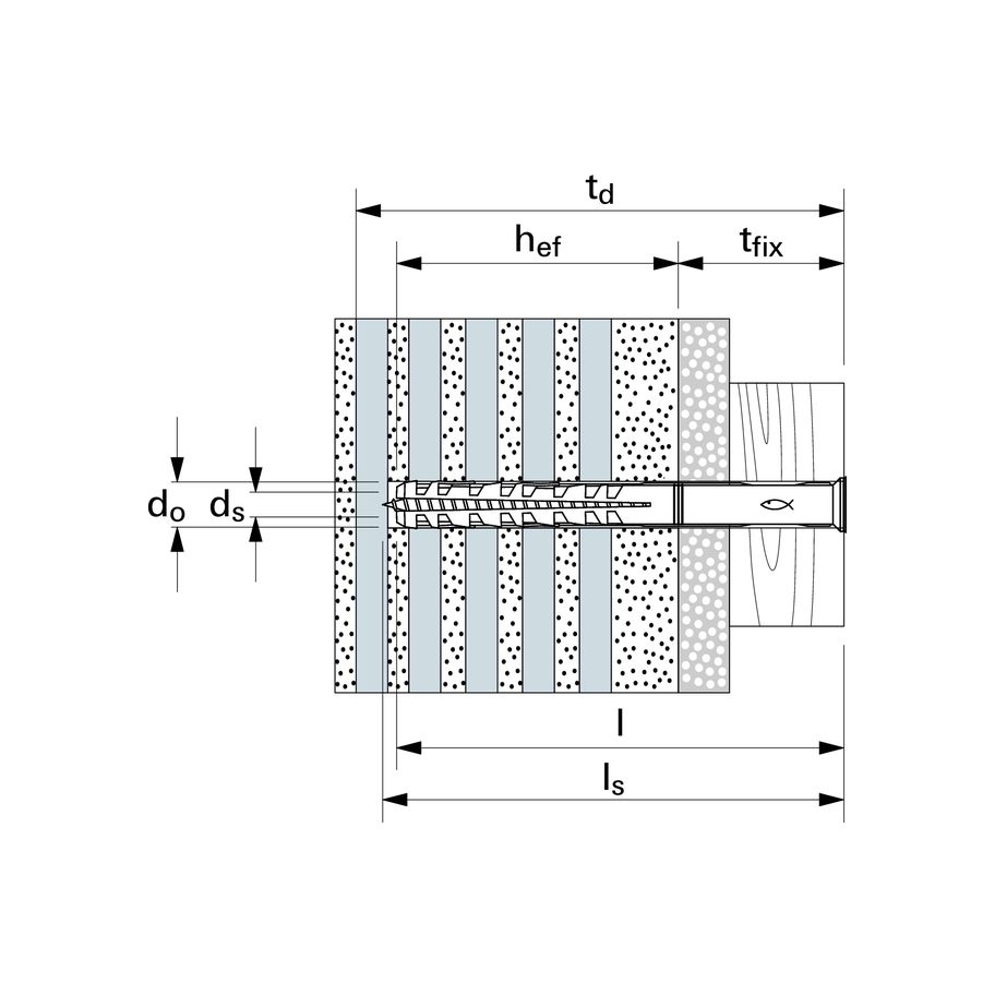 fischer Rahmendübel ohne Schraube Nylon S 16 H 100 R